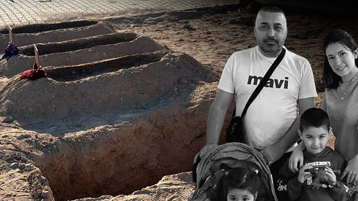 Türkiye'ye ağlatan manzara! Eşi ve çocuklarının yanı başına yeni bir mezar kazıldı