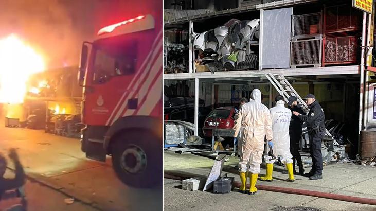 Başakşehir'de kaporta dükkanında yangın: 1 ölü, 1 yaralı