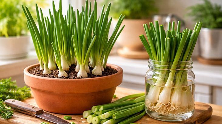 Yeşil soğanı çöpe atanlar bin pişman! Kışın bir saksıya koymak yetiyor: Kesip kesip kullanın