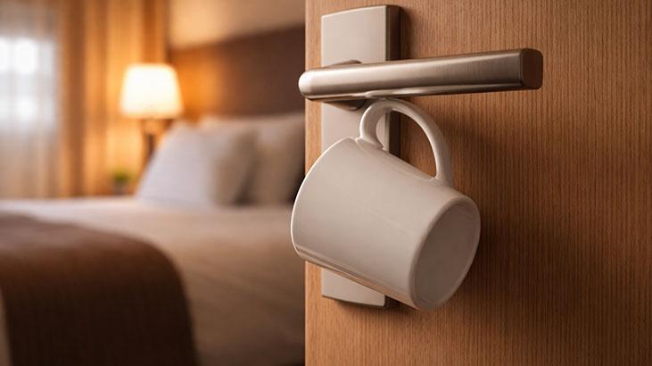 Otel odasının kapısına asıyorlar! Güvenlik açığına ket vuran yöntem: Tek kupa yeterli