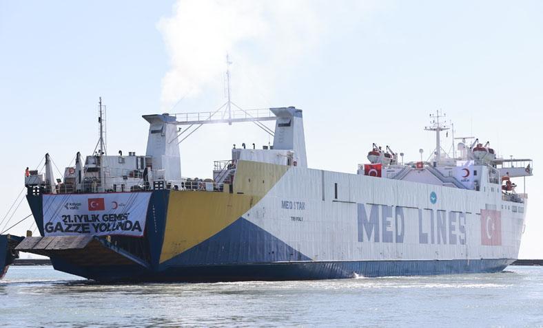 Gazze için 1,8 milyarlık seferberlik! 21’inci 'İyilik Gemisi' yola çıktı