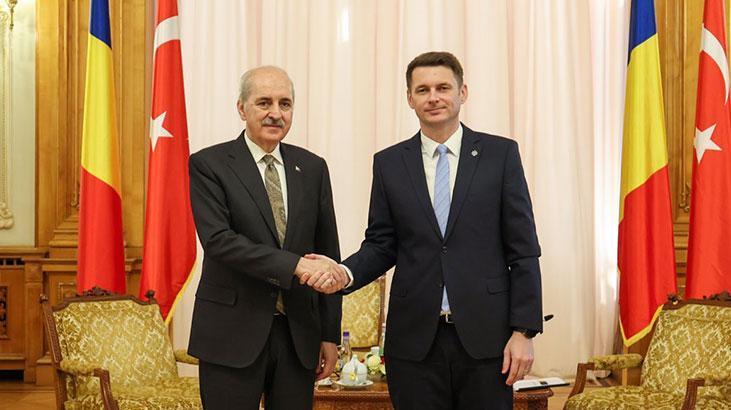 TBMM Başkanı Numan Kurtulmuş, Romanya Senato Başkanı Abrudean ile bir araya geldi