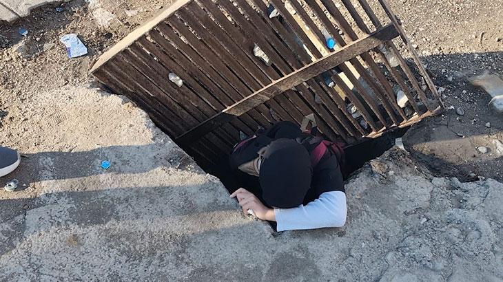 Mazgala bastı, kendini 1 buçuk metrelik çukurda buldu: Her gün kullandığı yol