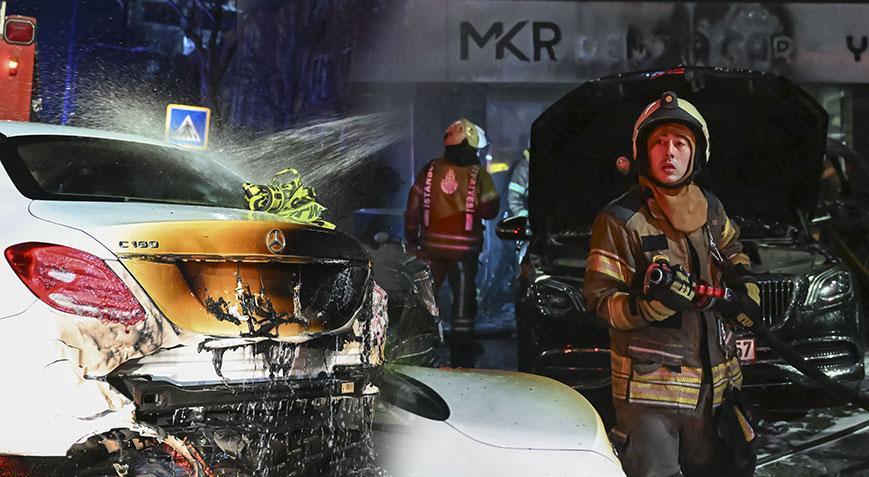 Beşiktaş'ta milyonluk yangın! 15 lüks araç küle döndü