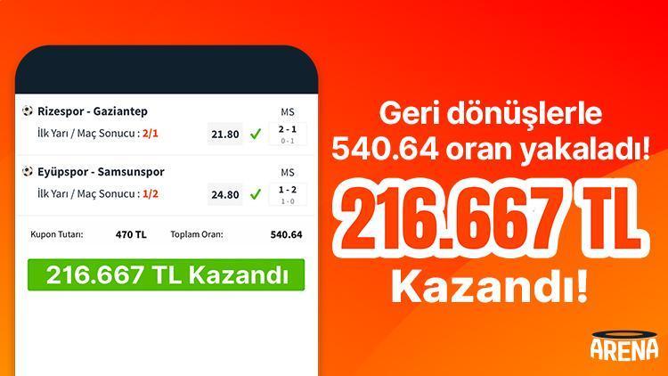 Geri dönüşlerle 540.64 oran yakaladı! Misli’de 216.667 TL kazandı…