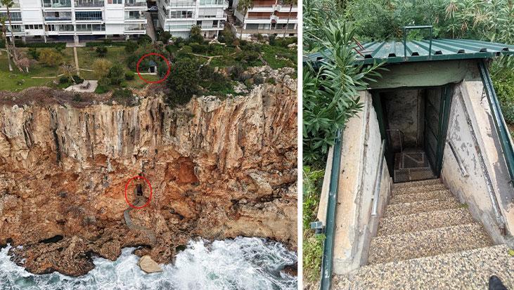 Antalya'da koruma altındaki falezlerde dikkat çeken skandal! Asansör detayı pes dedirtti