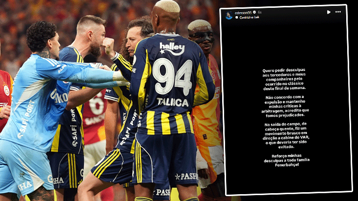 Fenerbahçe'de Ederson'dan gece yarısı özür paylaşımı! 'Haksızlığa uğradık'