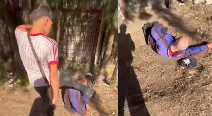Yer: İzmir! Vicdansızlıkta sınır yok: Sokakta uyuyan yaşlı adamın yüzüne tekme attı