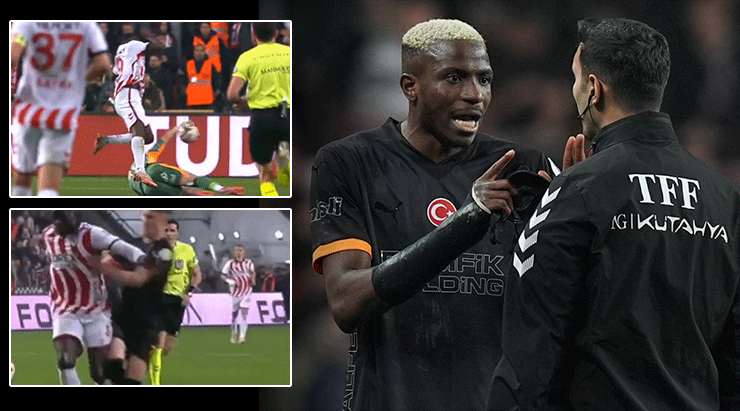 Samsunspor-Galatasaray maçında Günay Güvenç kararı Trio hakemlerini görüş ayrılığına düşürdü! 'Faul yapıldı, kırmızı yanlış'