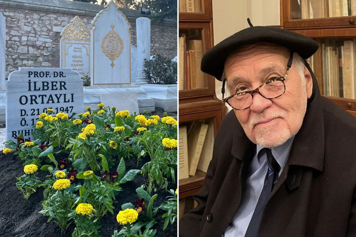 İlber Ortaylı'nın kabrine ana vatan toprağı döküldü
