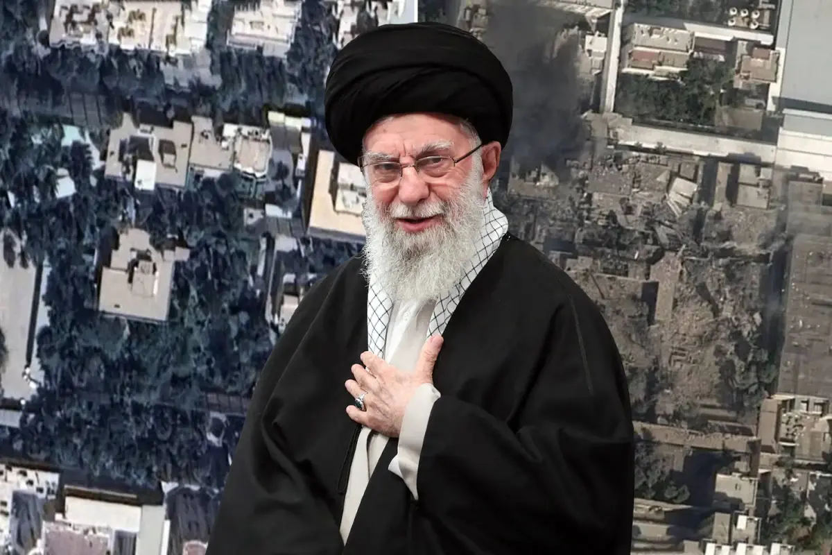 İsrail'in 30 bombayla vurduğu Hamaney'in konutunun önceki ve sonraki hali görüntülendi