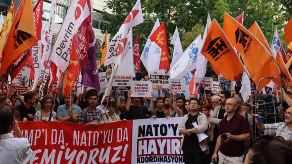 Zirve öncesi yurttaşlar sokağa çıktı: ‘NATO’dan çıkılsın, üsler kapatılsın, gözaltılar serbest bırakılsın’