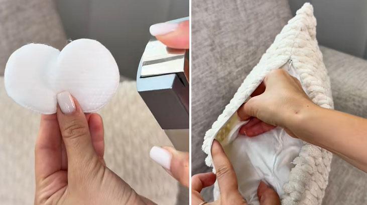 Günlerce mis gibi kokan yastıklar! Makyaj pamuğunu fermuarın içine atın, durdukça salıyor